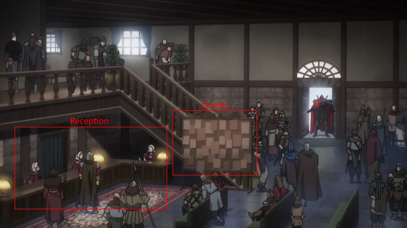 An adventurer’s guild in anime